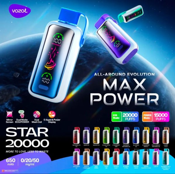 Vozol Star 20000 Puffs Disposable Order 10+ Pcs and Get free Delivery